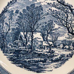 Currier & Ives Blue - Old Grist Mill - Dinner Plate